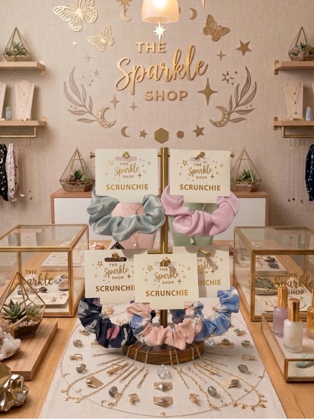 🌸 The Sparkle Shop Scrunchie Satin or Floral Hair Tie | OS Girl ✨🎀